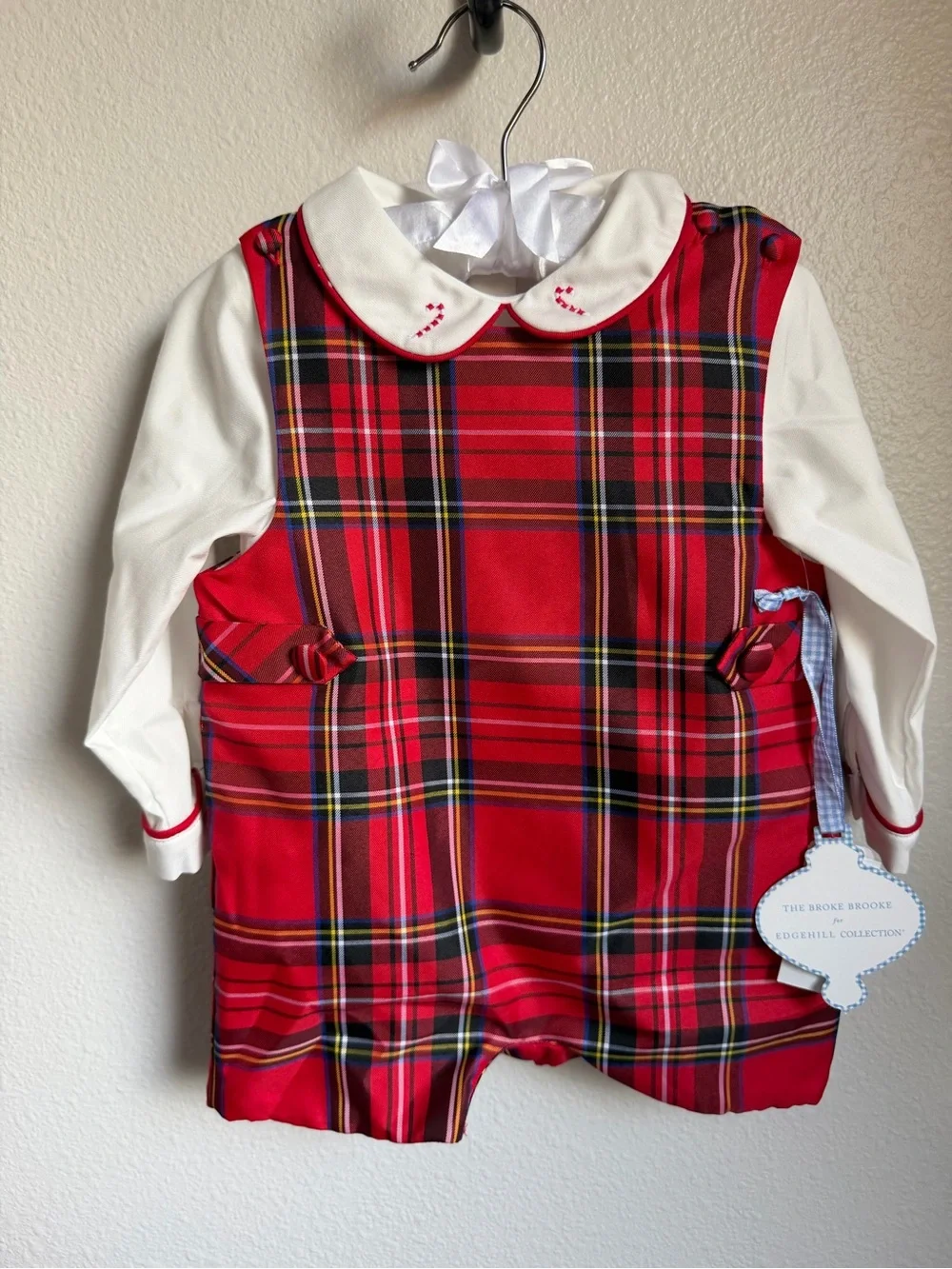 NWT Edgehill Collection x The Broke Brooke Oliver Tartan Plaid Jon Jon Romper